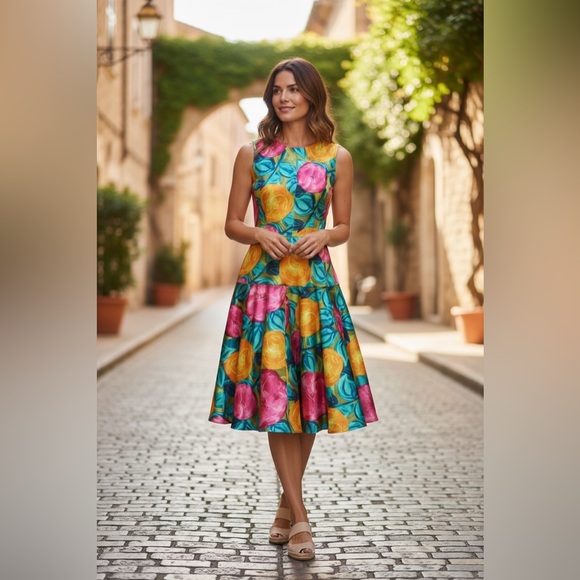 Marni Lemonade Sleeveless Midi Dress - Picture 2 of 16